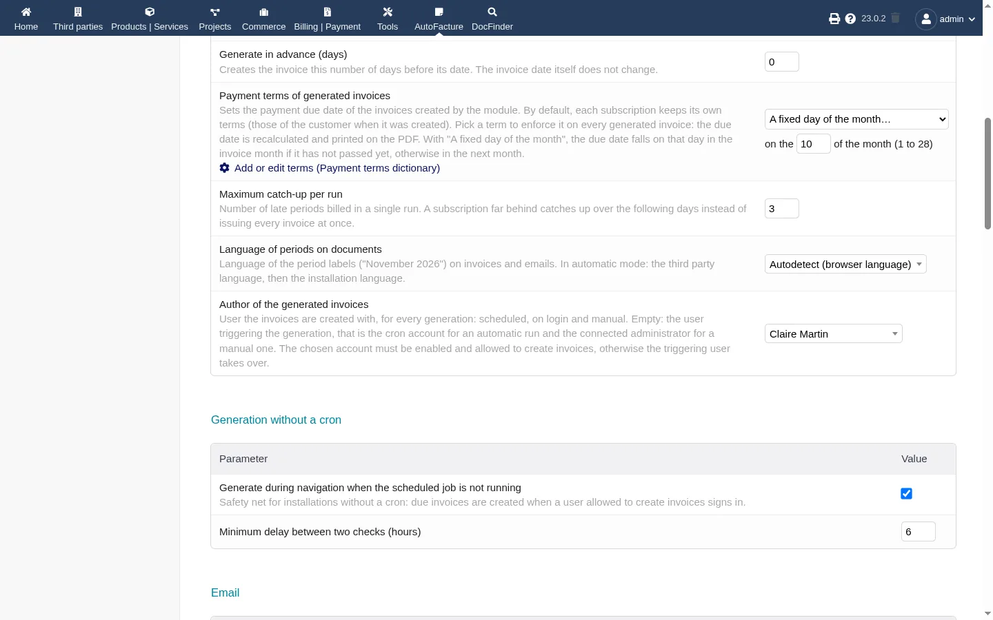 AutoFacture, pantalla 9